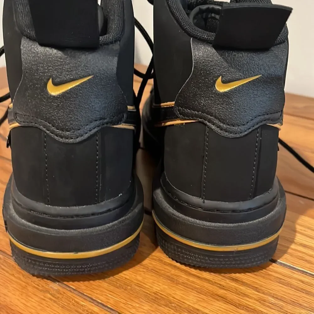 Nike Air Force I Boot Cordura Black Gold Men’s size 6.5.